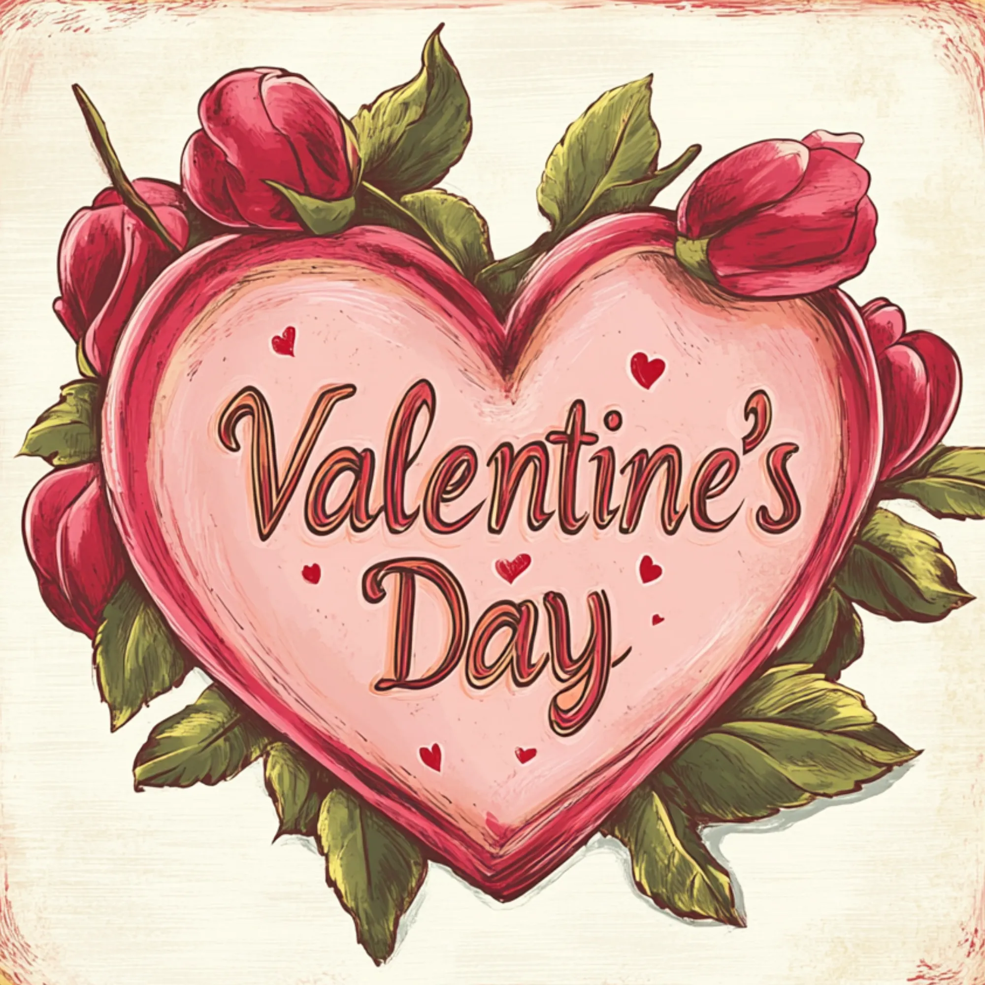 10" x 10" Valentine Heart & Tulips Sign TTE-144