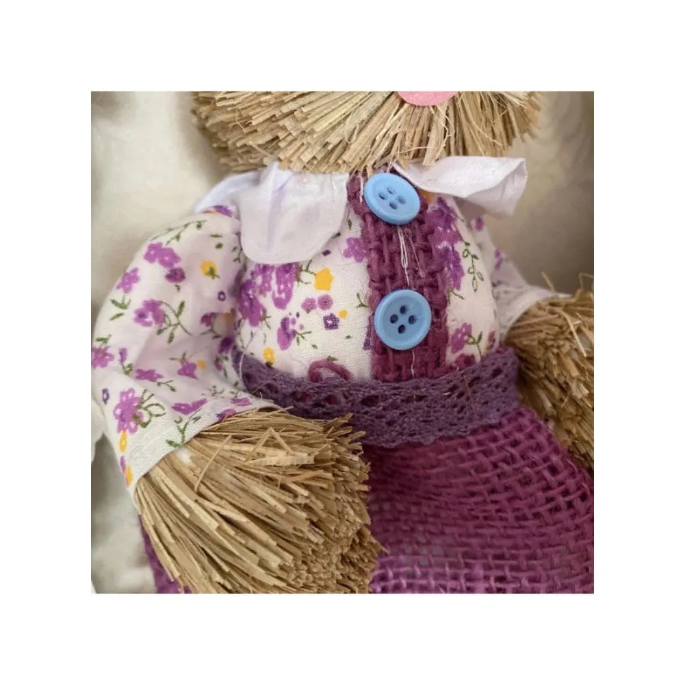 35cm Handmade Straw Rabbit Straw Bunny for Easter Day Artificial Animal Home Furnishing Shop Decoration
