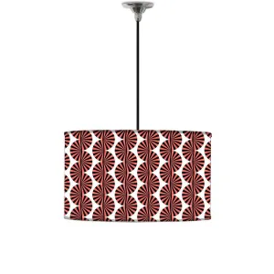 Ceiling Lamp Hanging Drum Lampshade - Brown Retro Art