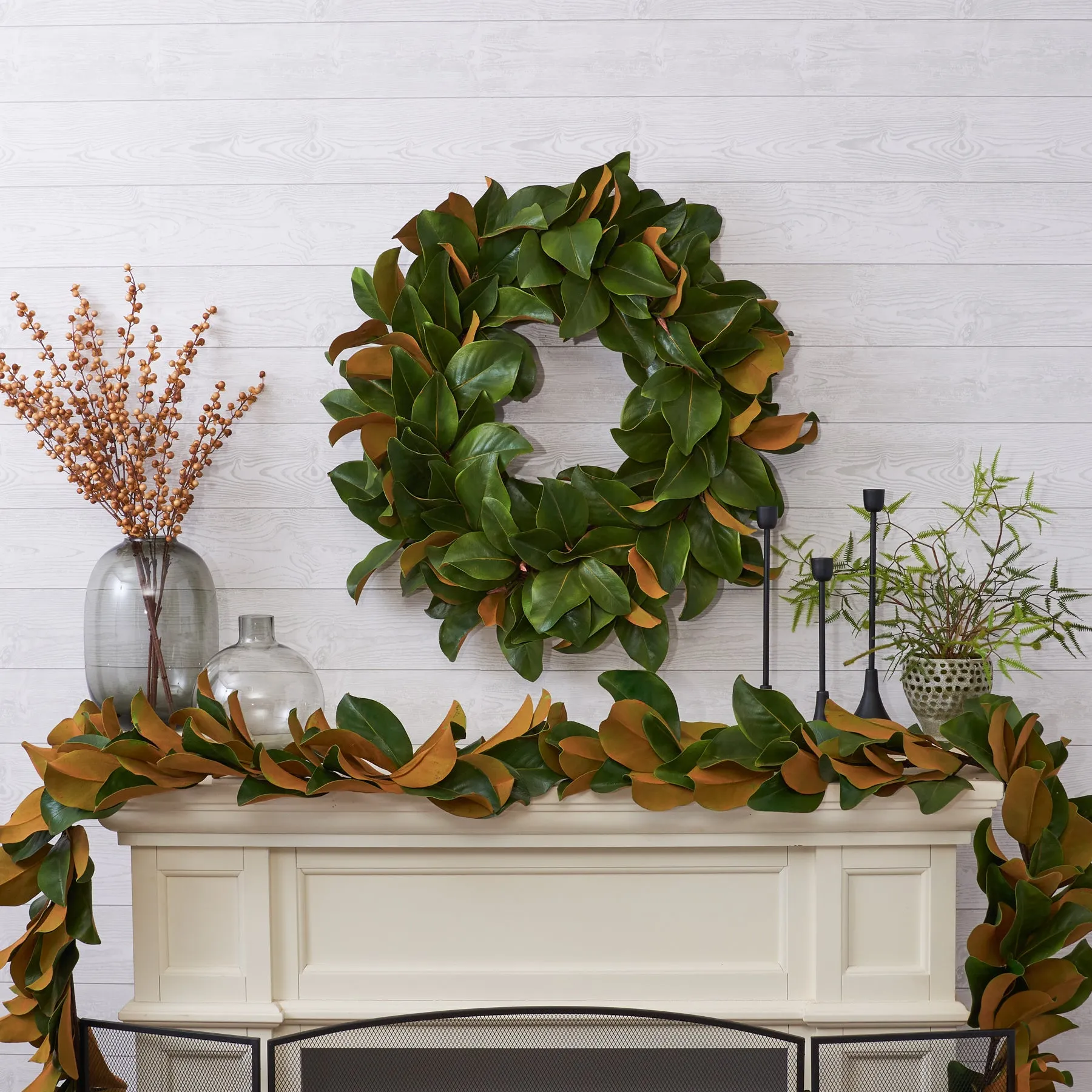 Classic Real Touch Magnolia Leaf Everyday Wreath 30"