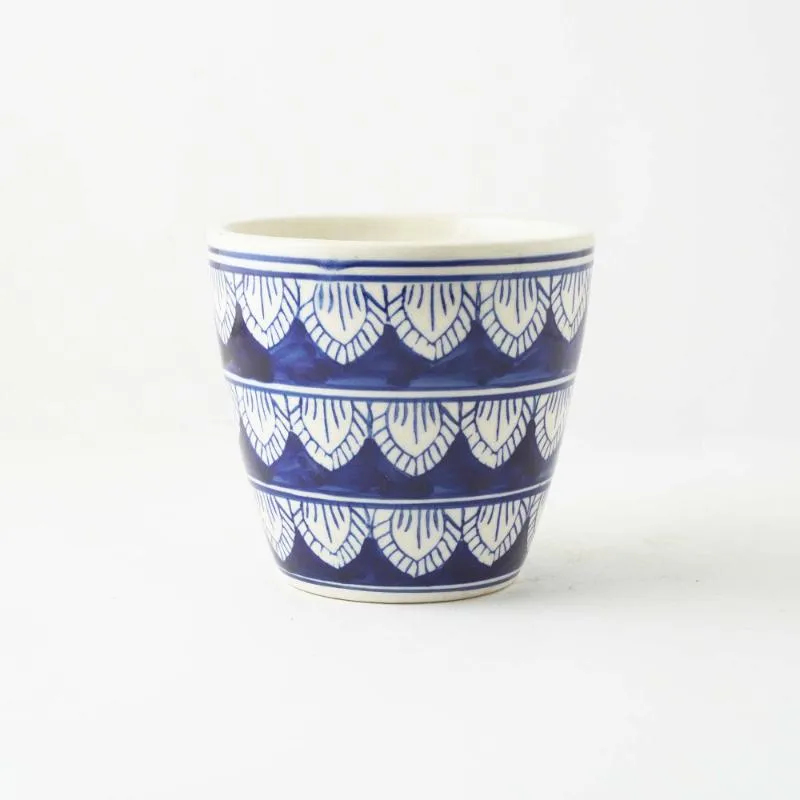 Dark Blue Worli Art Ceramic Planter | Blue | Plant Not Included