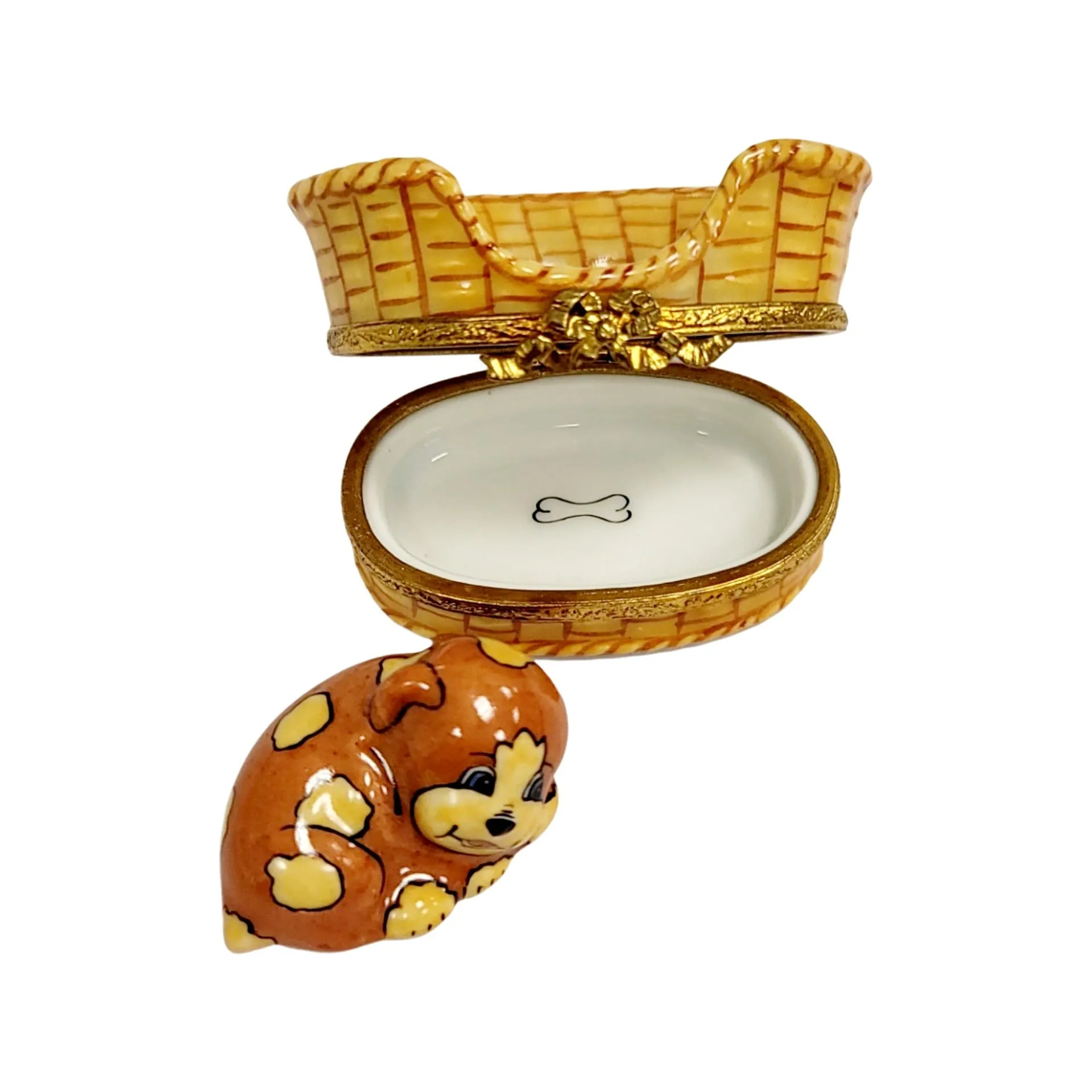Dog in Brown Basket
