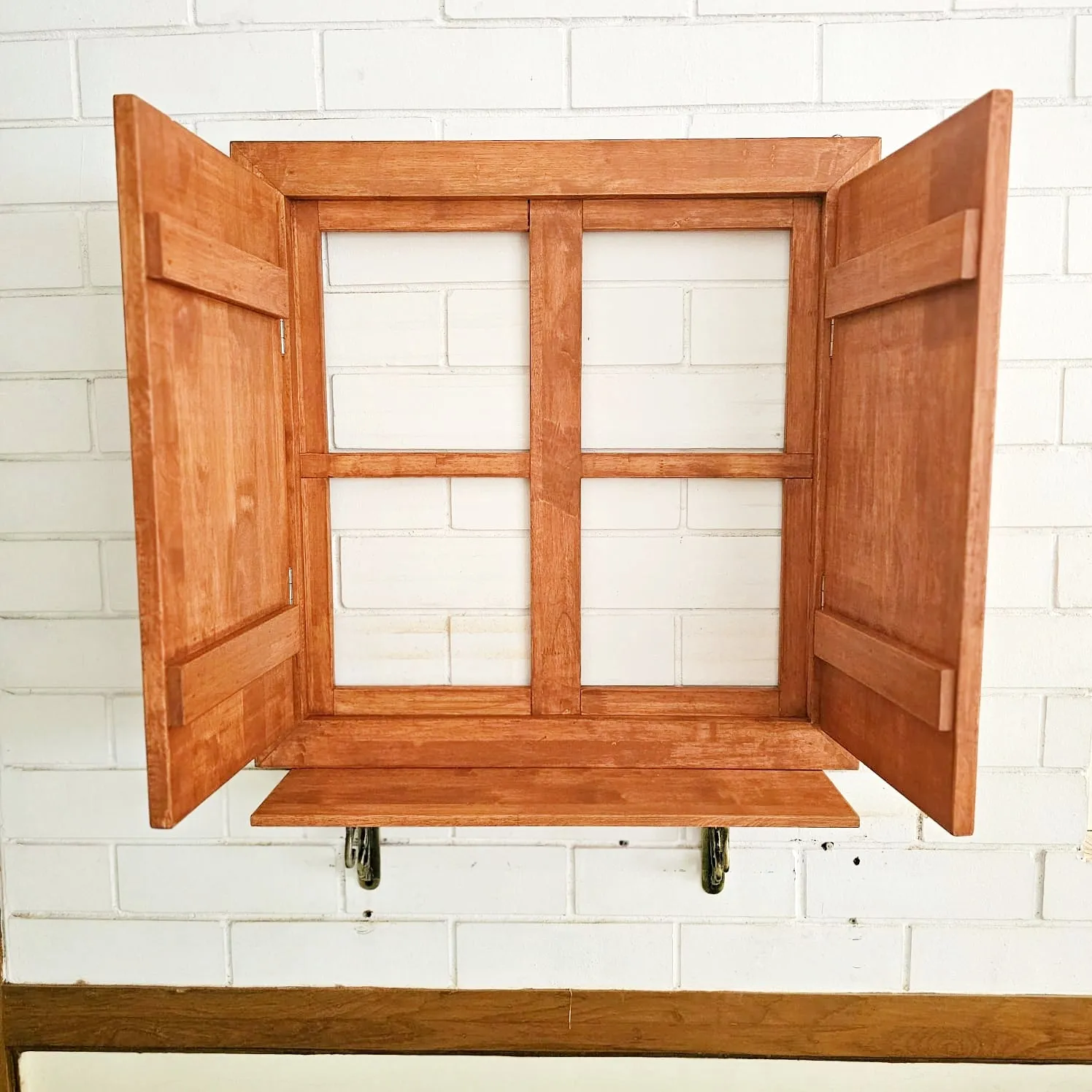 Faux Window-Planter Stand - For Wall Decor  - Space Saving & Durable