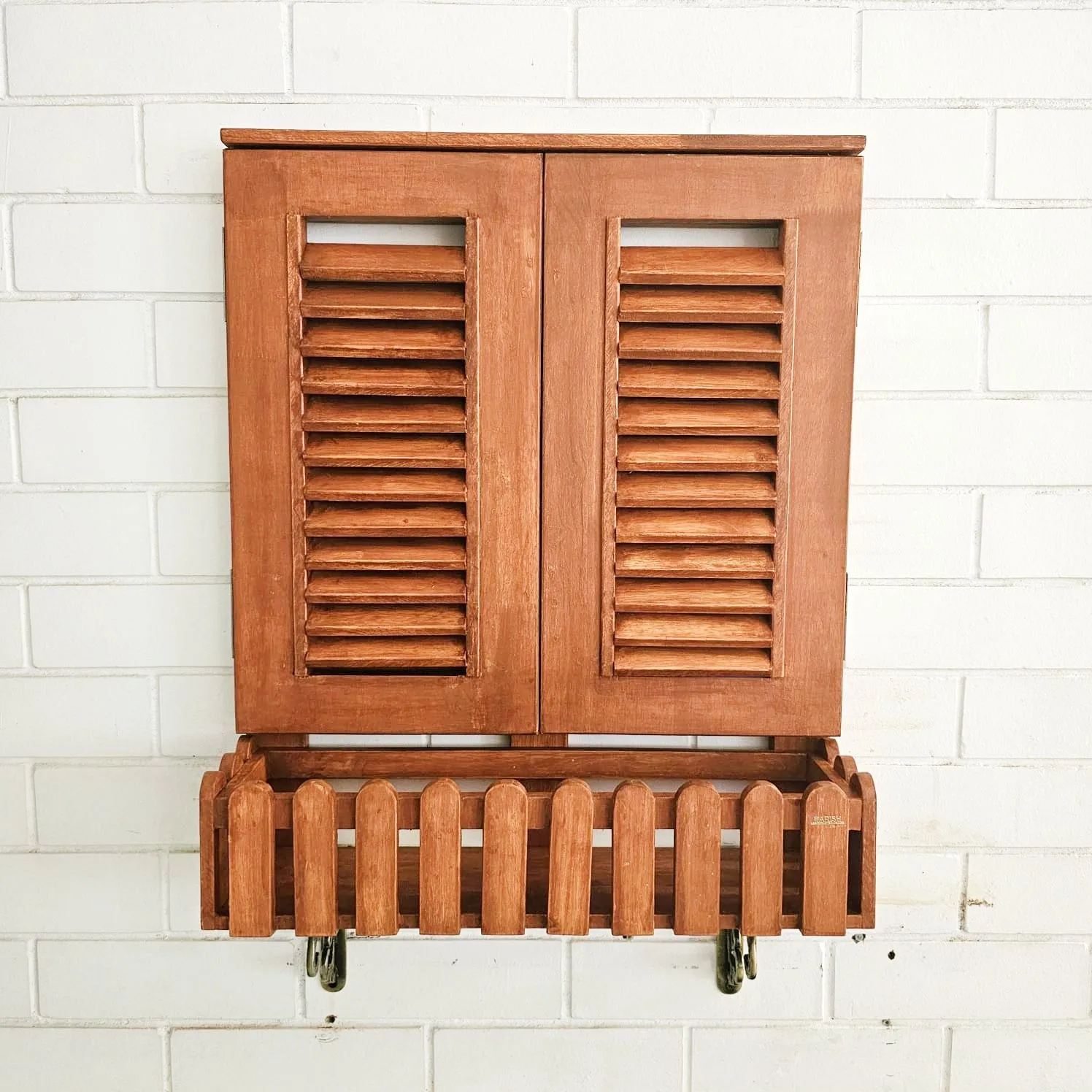 Faux Wooden Window Frame  - For Wall Decor - Large Wall Plant Stand Window planters for Balcony (Blinds)
