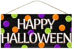 Happy Halloween Wooden Welcome Sign - 12.5" x 6"