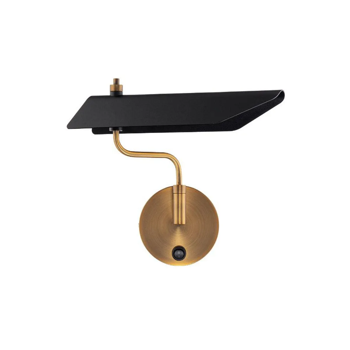Loyd 17 in. LED Swing Arm Sconce Black & Brass finish