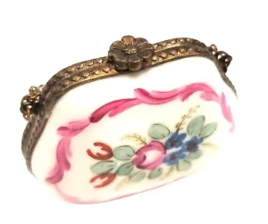 Purse Flower Patch w Special Antiqued Brass - One of a Kind Hand Painted