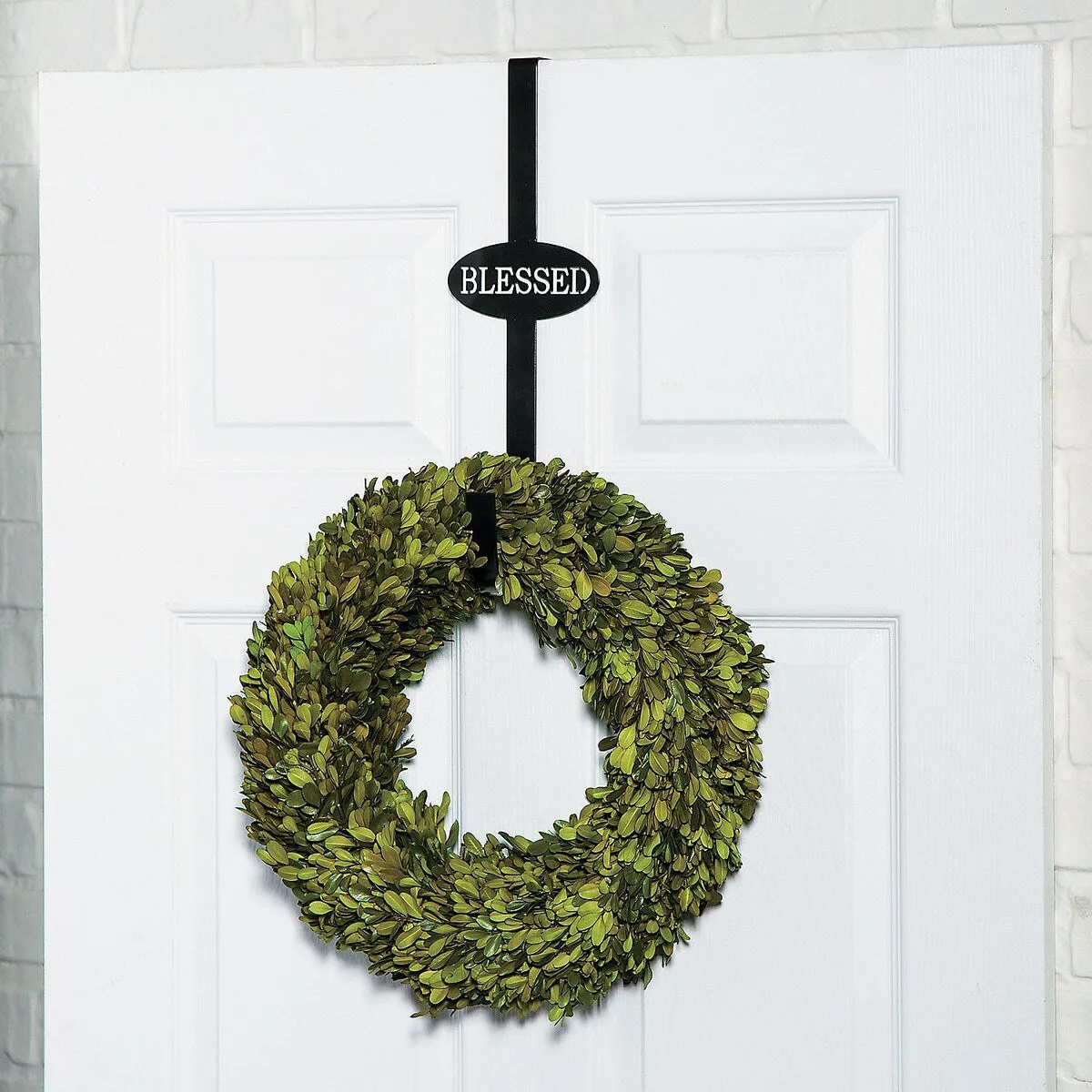 "Blessed" Metal Wreath Door Hanger, Home Decor, Black, 1 Piece