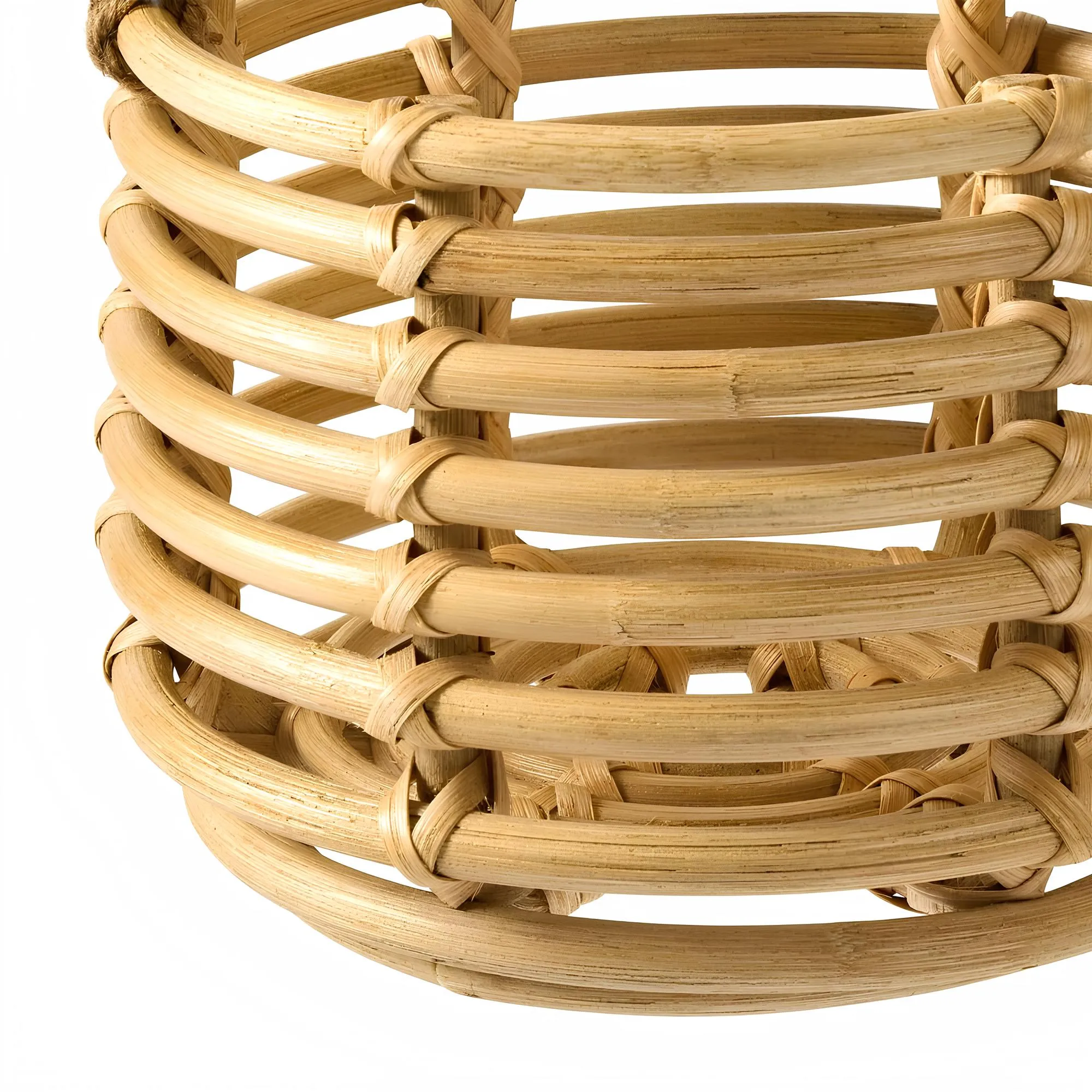 Rattan Hanging Plant Pots | Cane Hanging Flower Pots | Bamboo Hanging Planters Set of 2 - Asmee