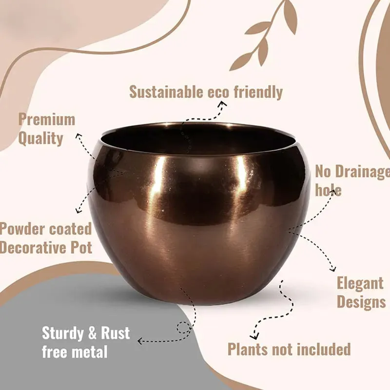 Sunshine Elegant Metallic Finished Table Top Planters | Pack of 3